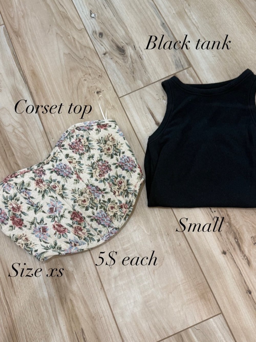 Floral Corset Top & Black Tank Duo